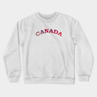 Canada Word Art in shades of Blue and pink Crewneck Sweatshirt